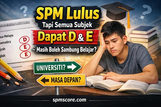 SPM Lulus Tapi Semua Subjek Dapat D & E – Masih Boleh Sambung Belajar